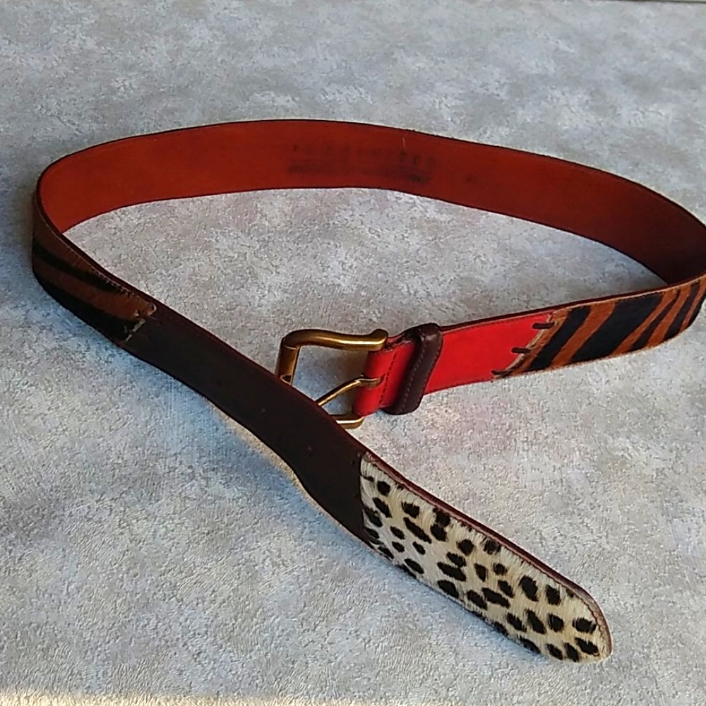 The Limited Leather Cow Hair Belt Size Medium